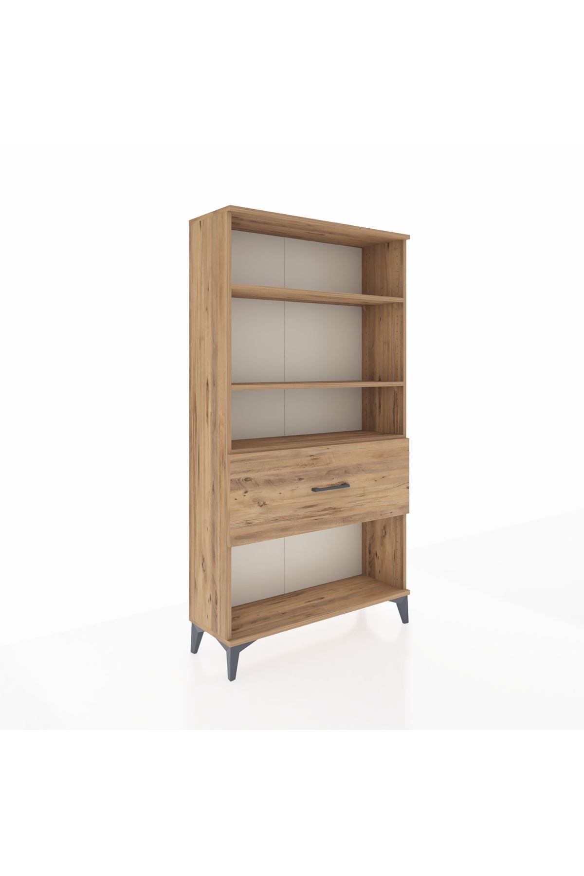 Arges Dolap 3 Raflı Tek Çekmeceli 88x30x163 Çam-Çam