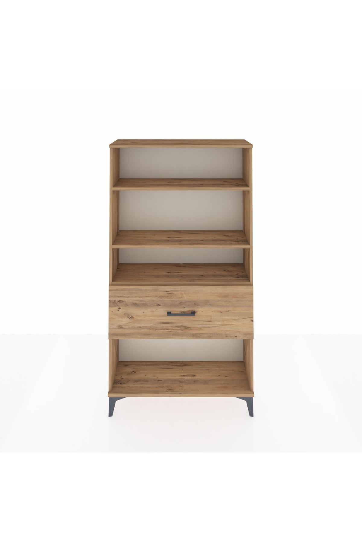 Arges Dolap 3 Raflı Tek Çekmeceli 88x30x163 Çam-Çam