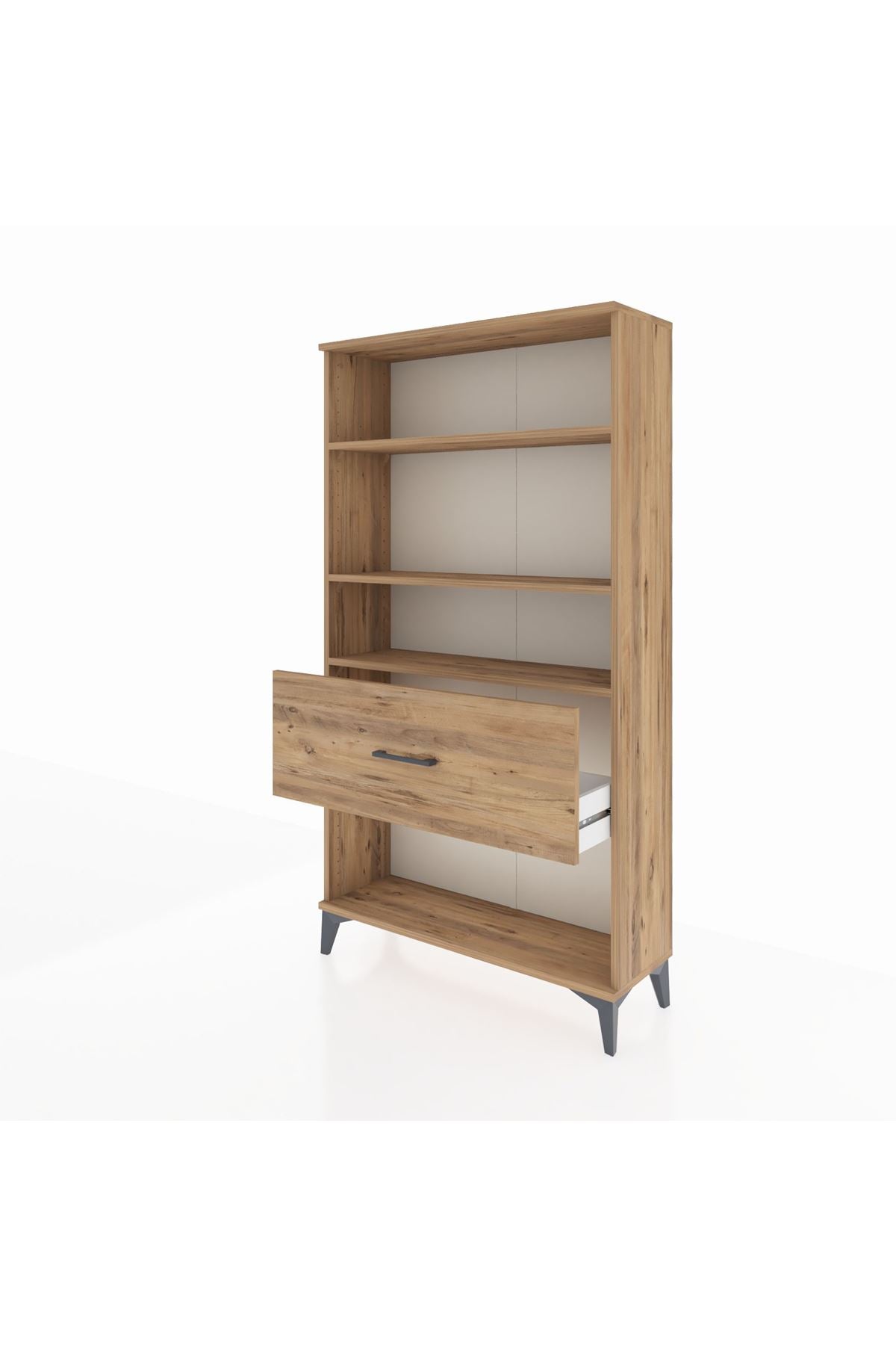 Arges Dolap 3 Raflı Tek Çekmeceli 88x30x163 Çam-Çam