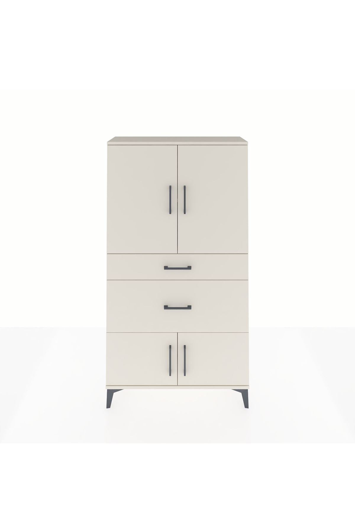 Arges Dolap 2 Raflı 2 Çekmeceli 4 Kapaklı 88x30x163 Aytaşı-Aytaşı