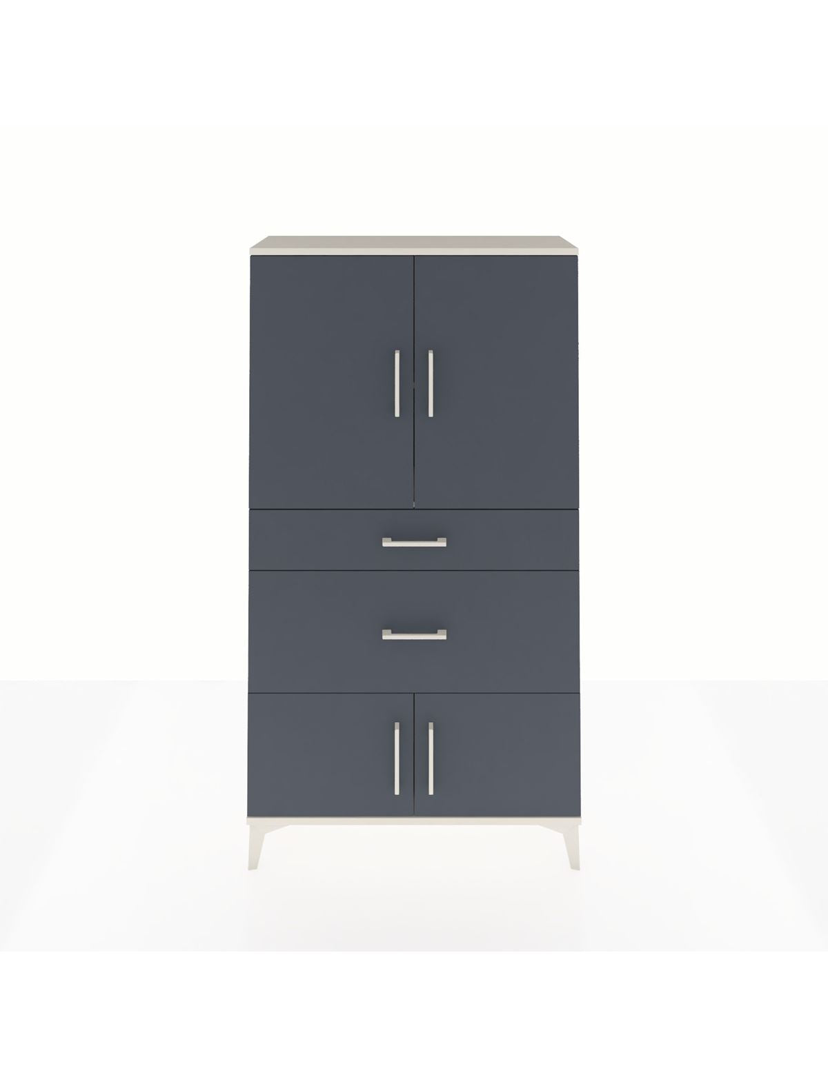 Arges Dolap 2 Raflı 2 Çekmeceli 4 Kapaklı 88x30x163 Aytaşı-Antrasit