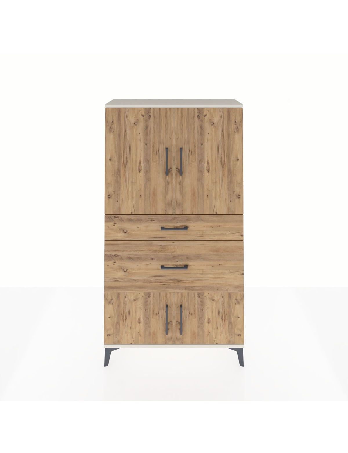 Arges Dolap 2 Raflı 2 Çekmeceli 4 Kapaklı 88x30x163 Aytaşı-Çam