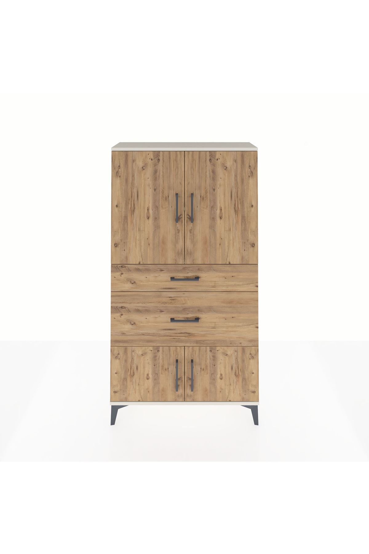 Arges Dolap 2 Raflı 2 Çekmeceli 4 Kapaklı 88x30x163 Aytaşı-Çam