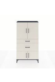 Arges Dolap 2 Raflı 2 Çekmeceli 4 Kapaklı 88x30x163 Antrasit-Aytaşı