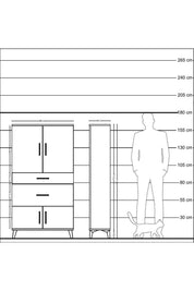 Arges Dolap 2 Raflı 2 Çekmeceli 4 Kapaklı 88x30x163 Antrasit-Aytaşı