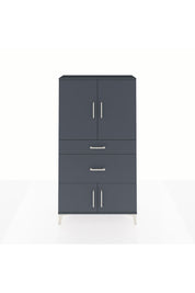 Arges Dolap 2 Raflı 2 Çekmeceli 4 Kapaklı 88x30x163 Antrasit-Antrasit