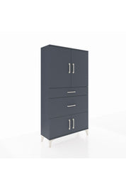 Arges Dolap 2 Raflı 2 Çekmeceli 4 Kapaklı 88x30x163 Antrasit-Antrasit