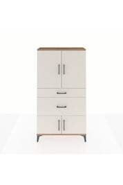 Arges Dolap 2 Raflı 2 Çekmeceli 4 Kapaklı 88x30x163 Çam-Aytaşı