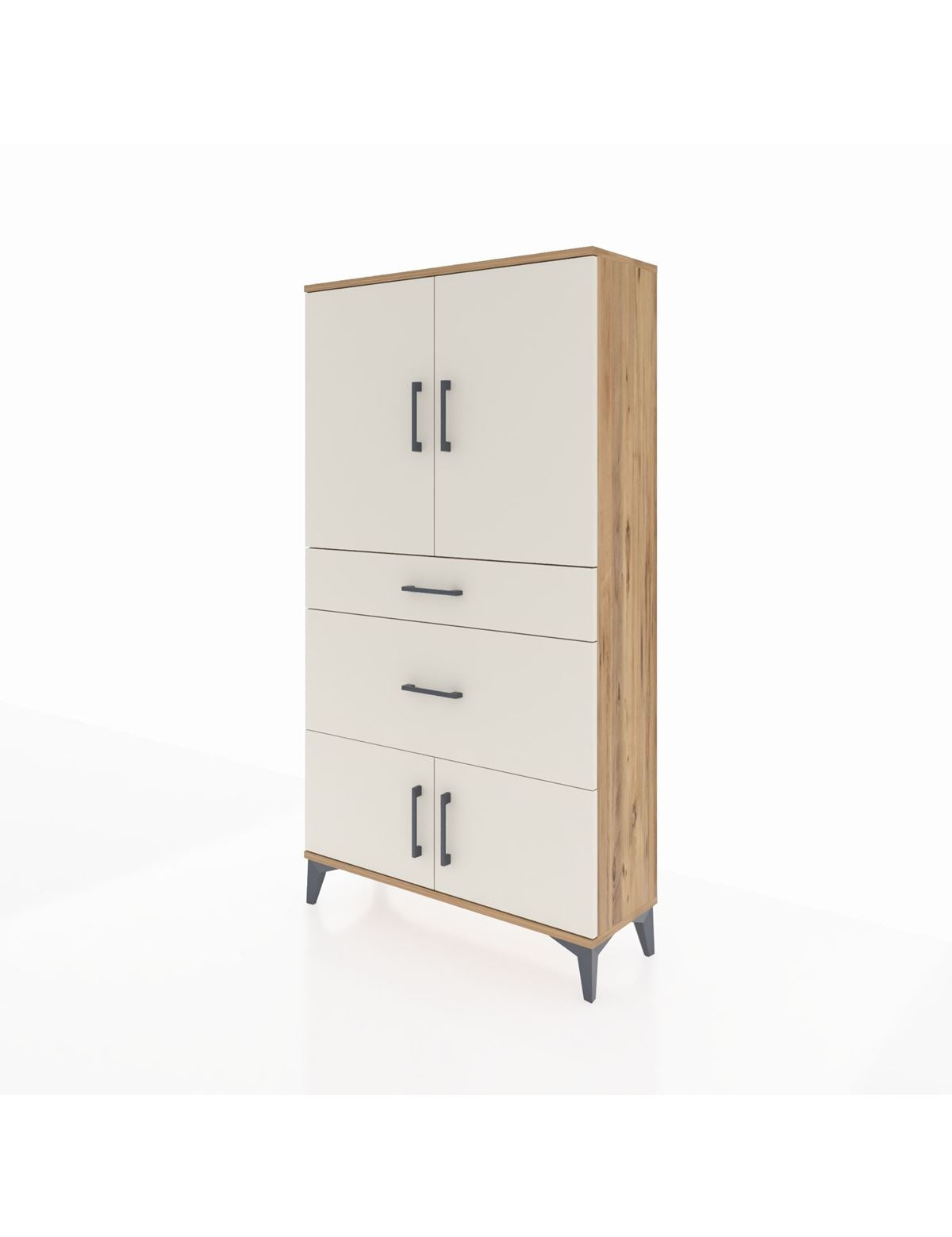 Arges Dolap 2 Raflı 2 Çekmeceli 4 Kapaklı 88x30x163 - S21M019V7A