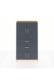 Arges Dolap 2 Raflı 2 Çekmeceli 4 Kapaklı 88x30x163 Çam-Antrasit