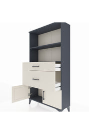 Arges Dolap 2 Raflı 2 Çekmeceli 2 Kapaklı 88x30x163 Antrasit-Aytaşı