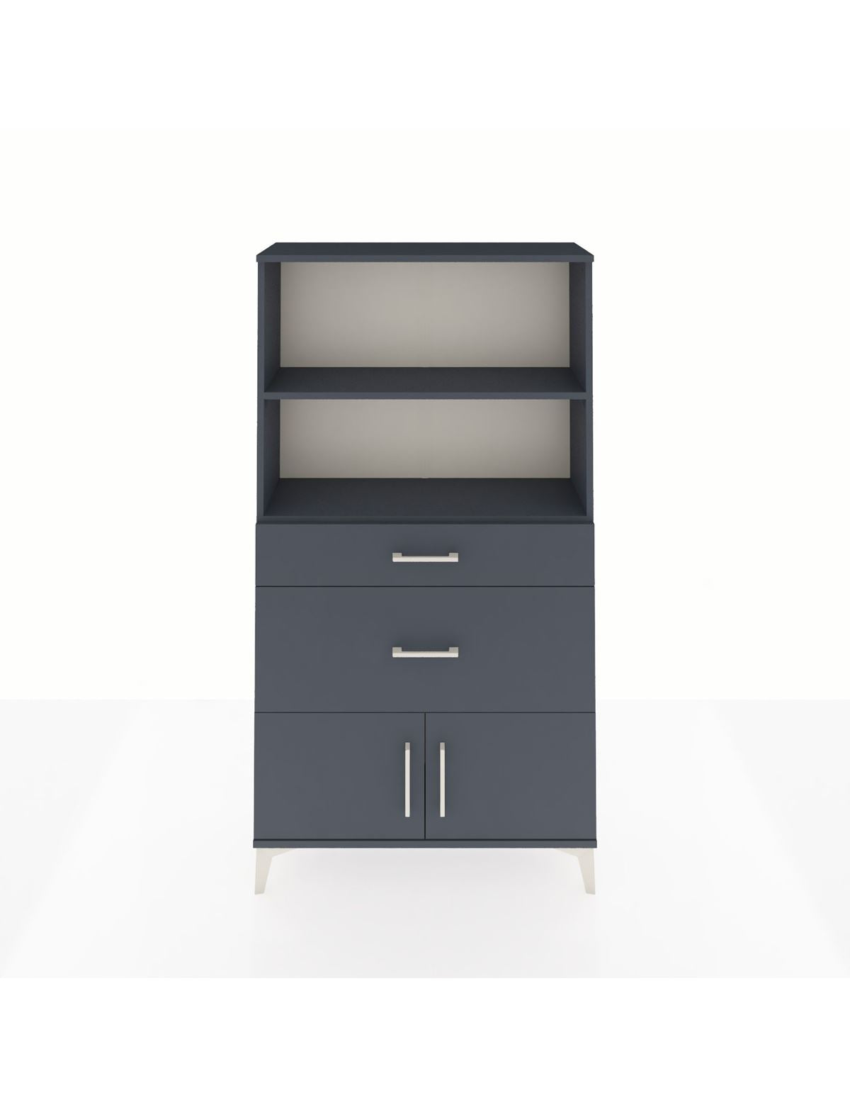 Arges Dolap 2 Raflı 2 Çekmeceli 2 Kapaklı 88x30x163 Antrasit-Antrasit