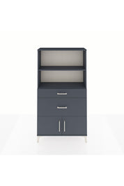 Arges Dolap 2 Raflı 2 Çekmeceli 2 Kapaklı 88x30x163 Antrasit-Antrasit