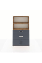 Arges Dolap 2 Raflı 2 Çekmeceli 2 Kapaklı 88x30x163 Çam-Antrasit