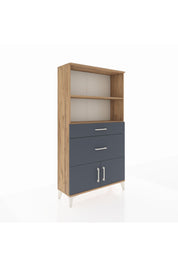 Arges Dolap 2 Raflı 2 Çekmeceli 2 Kapaklı 88x30x163 Çam-Antrasit