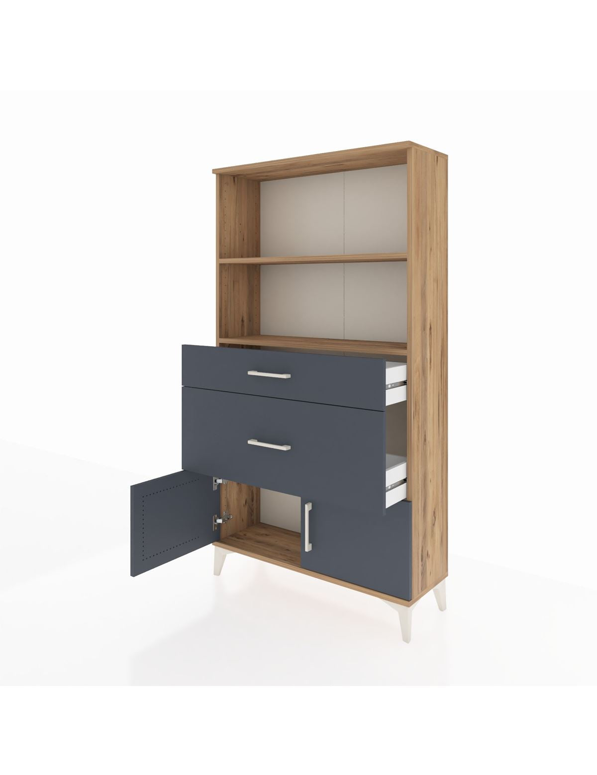 Arges Dolap 2 Raflı 2 Çekmeceli 2 Kapaklı 88x30x163 - S21M020V8A