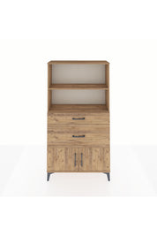 Arges Dolap 2 Raflı 2 Çekmeceli 2 Kapaklı 88x30x163 Çam-Çam