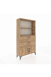 Arges Dolap 2 Raflı 2 Çekmeceli 2 Kapaklı 88x30x163 Çam-Çam
