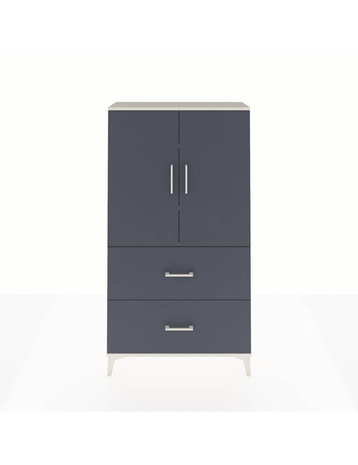 Arges Dolap 3 Raflı 2 Çekmeceli 2 Kapaklı 88x30x163 Aytaşı-Antrasit