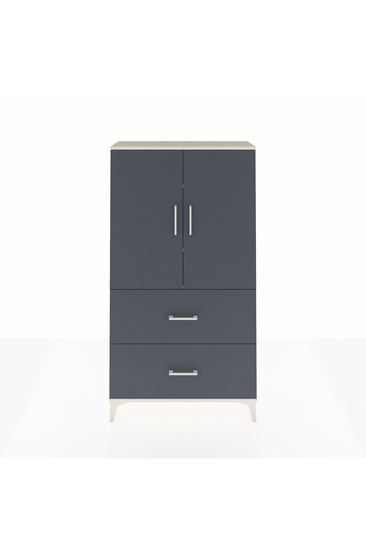 Arges Dolap 3 Raflı 2 Çekmeceli 2 Kapaklı 88x30x163 Aytaşı-Antrasit