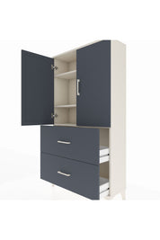 Arges Dolap 3 Raflı 2 Çekmeceli 2 Kapaklı 88x30x163 Aytaşı-Antrasit