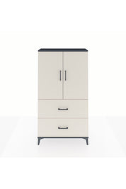 Arges Dolap 3 Raflı 2 Çekmeceli 2 Kapaklı 88x30x163 Antrasit-Aytaşı