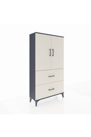 Arges Dolap 3 Raflı 2 Çekmeceli 2 Kapaklı 88x30x163 Antrasit-Aytaşı