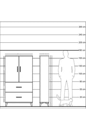 Arges Dolap 3 Raflı 2 Çekmeceli 2 Kapaklı 88x30x163 Antrasit-Aytaşı