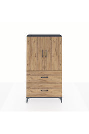 Arges Dolap 3 Raflı 2 Çekmeceli 2 Kapaklı 88x30x163 Antrasit-Çam