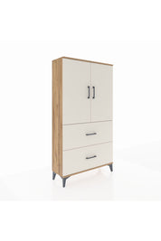 Arges Dolap 3 Raflı 2 Çekmeceli 2 Kapaklı 88x30x163 Çam-Aytaşı