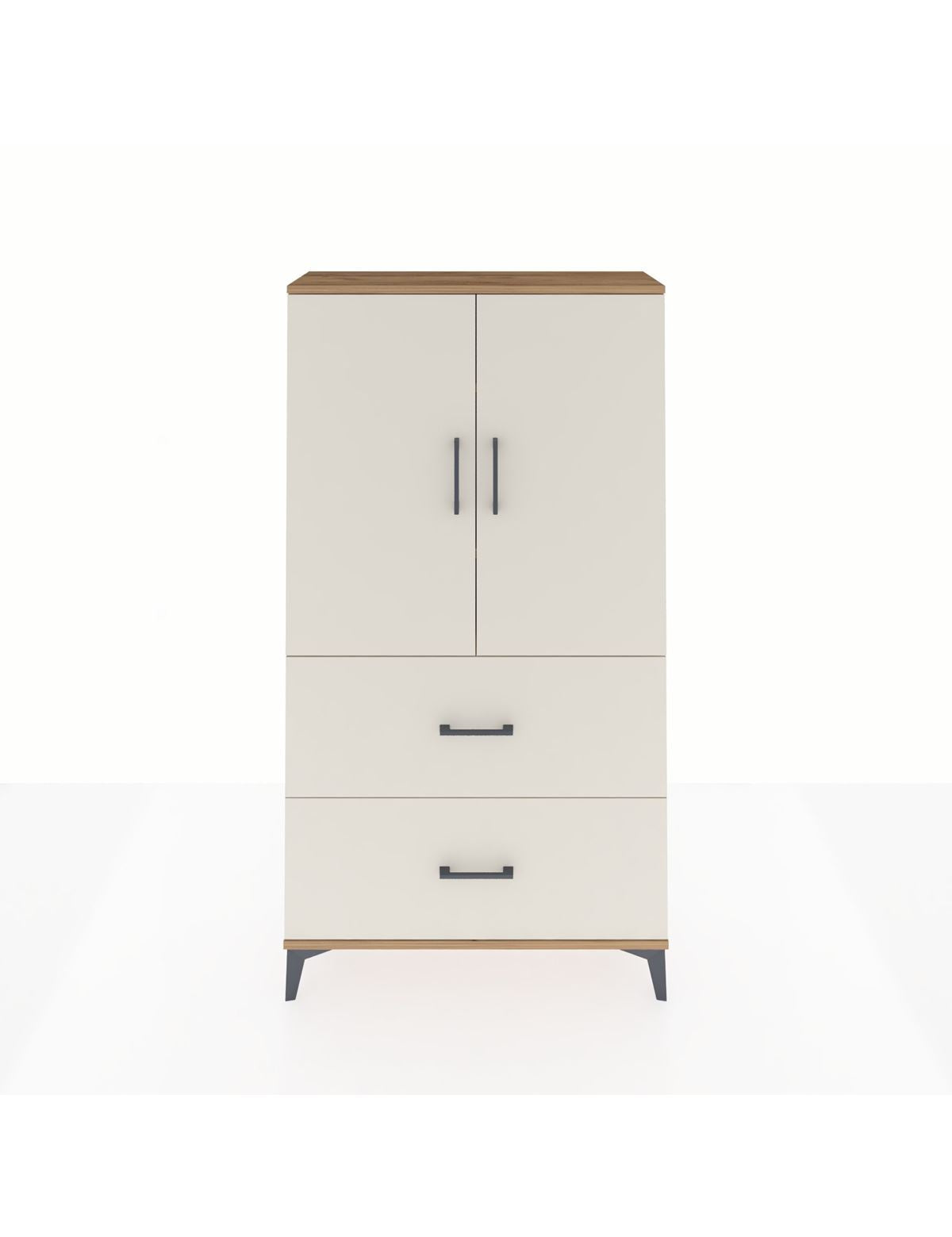 Arges Dolap 3 Raflı 2 Çekmeceli 2 Kapaklı 88x30x163 Çam-Aytaşı