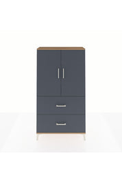 Arges Dolap 3 Raflı 2 Çekmeceli 2 Kapaklı 88x30x163 Çam-Antrasit