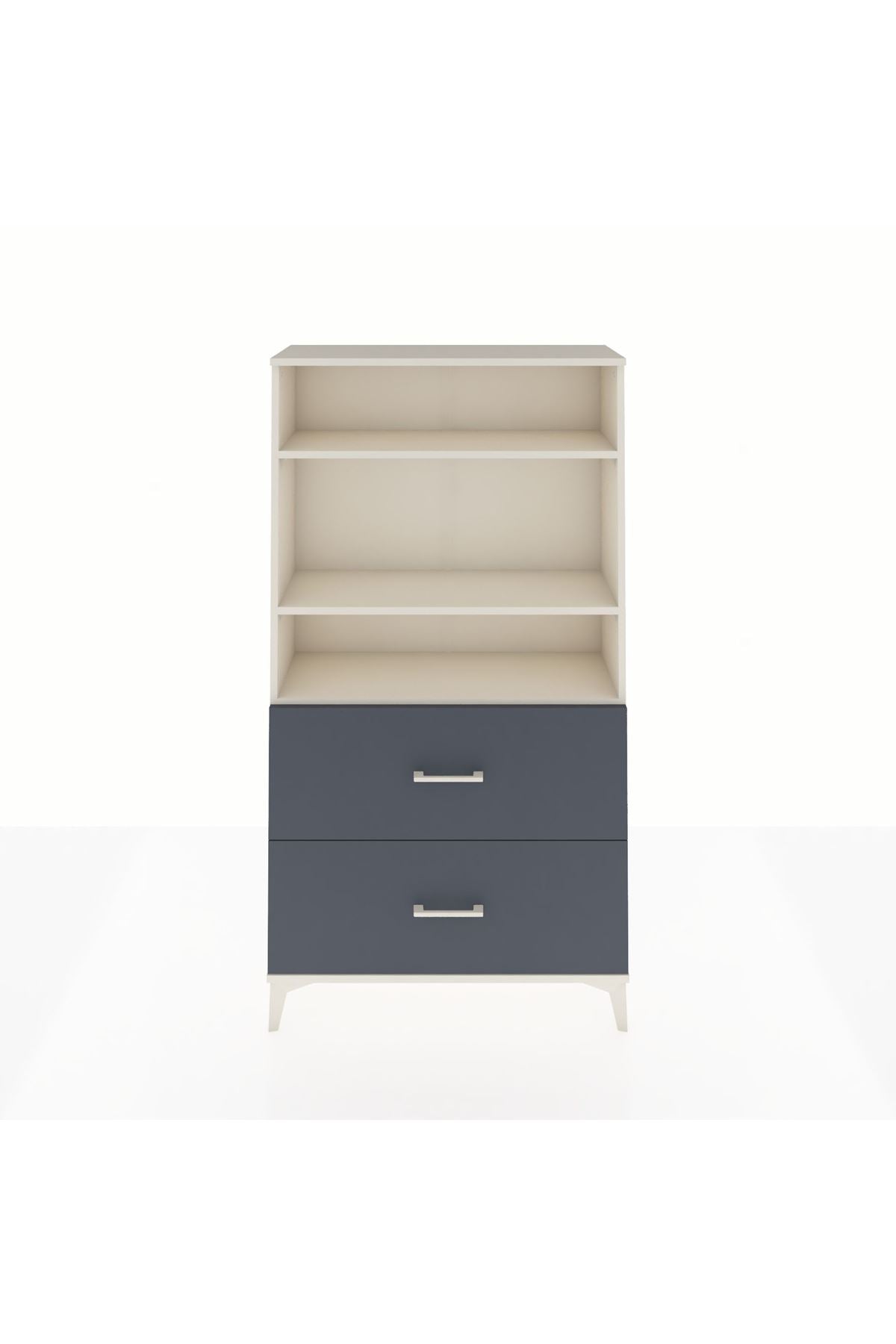 Arges Dolap 3 Raflı 2 Çekmeceli 88x30x163 Aytaşı-Antrasit