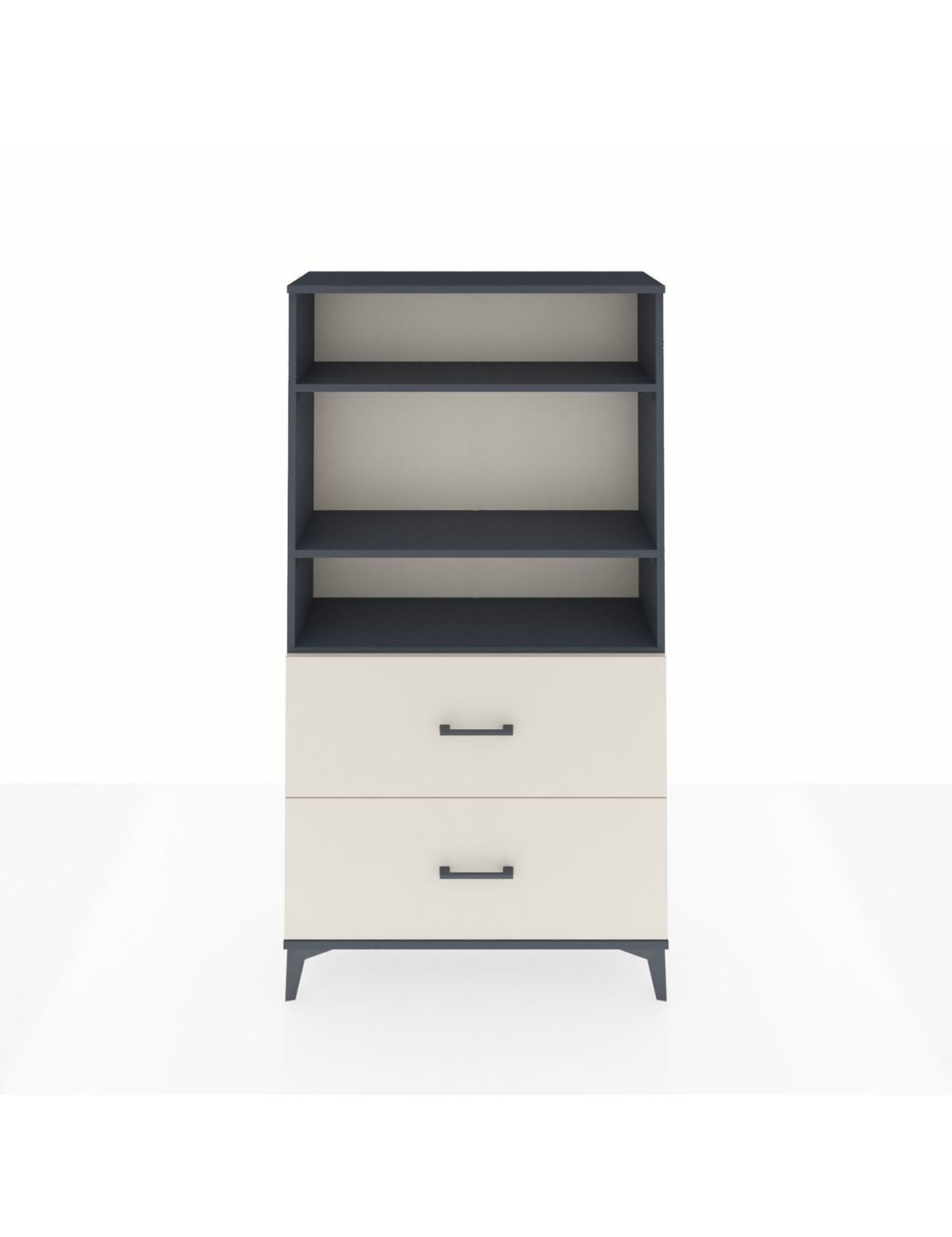 Arges Dolap 3 Raflı 2 Çekmeceli 88x30x163 Antrasit-Aytaşı