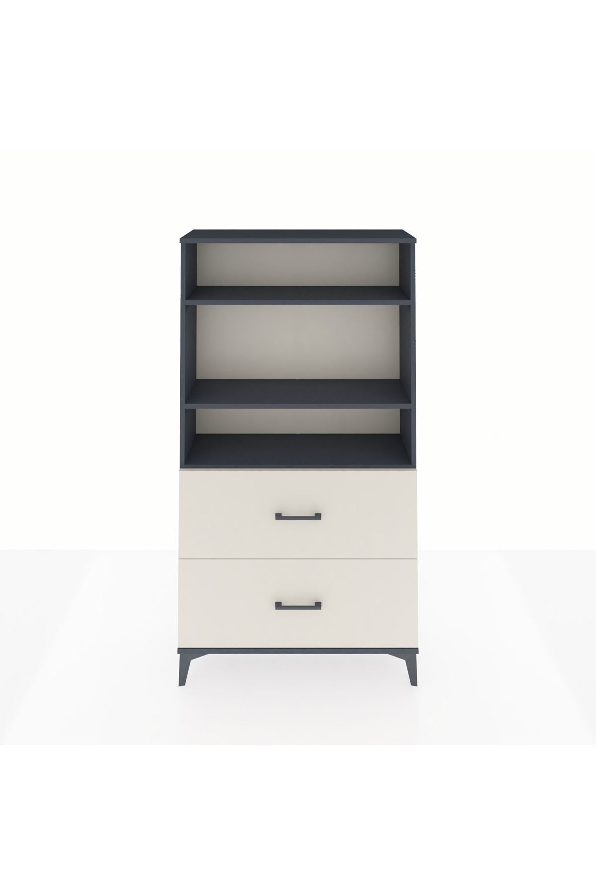 Arges Dolap 3 Raflı 2 Çekmeceli 88x30x163 Antrasit-Aytaşı