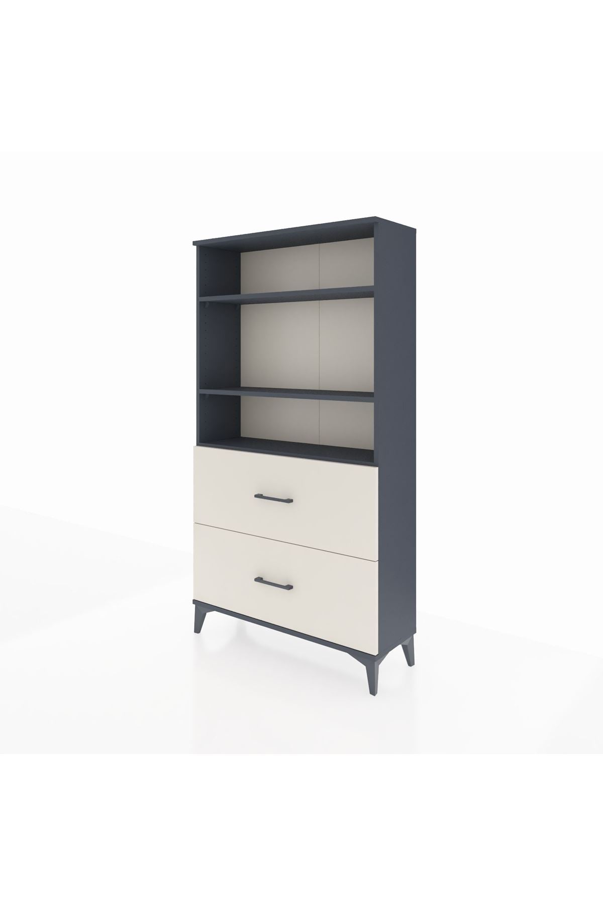 Arges Dolap 3 Raflı 2 Çekmeceli 88x30x163 Antrasit-Aytaşı