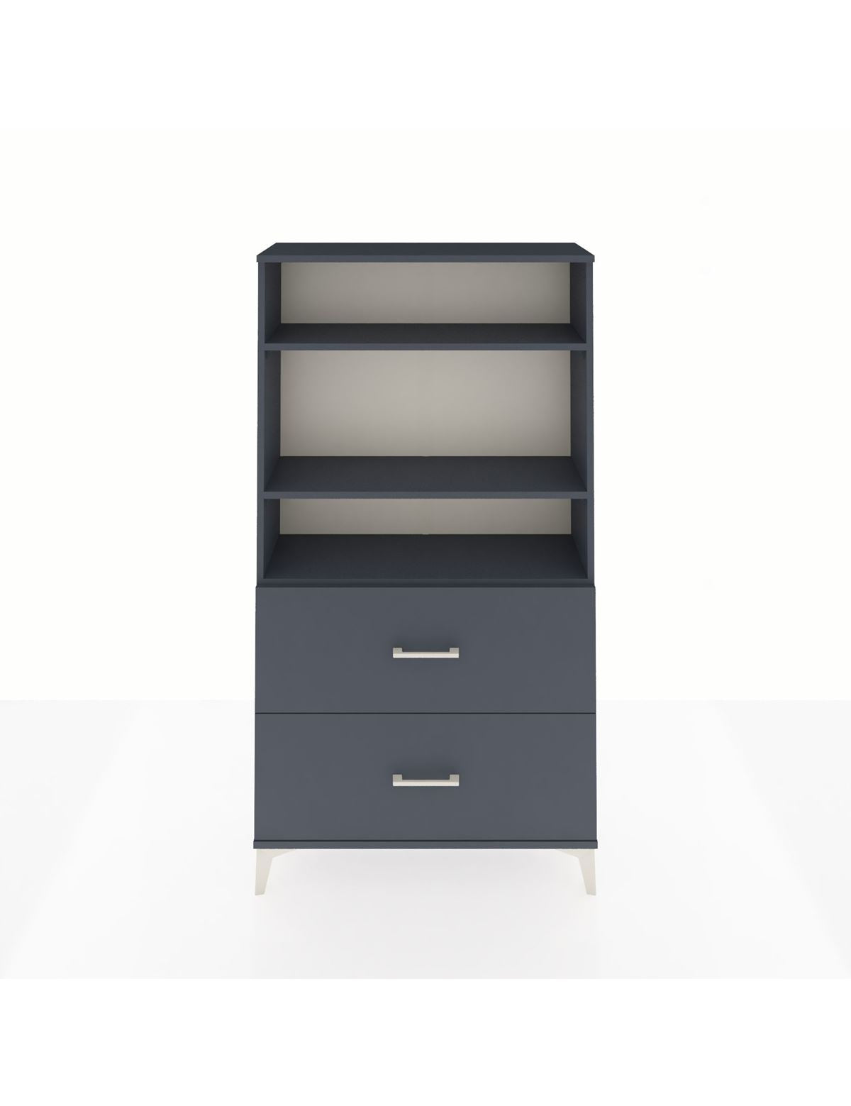 Arges Dolap 3 Raflı 2 Çekmeceli 88x30x163 Antrasit-Antrasit