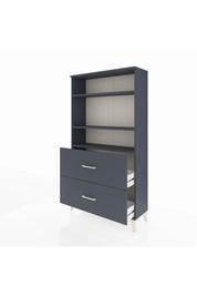 Arges Dolap 3 Raflı 2 Çekmeceli 88x30x163 Antrasit-Antrasit