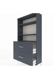 Arges Dolap 3 Raflı 2 Çekmeceli 88x30x163 Antrasit-Antrasit