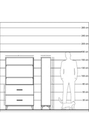 Arges Dolap 3 Raflı 2 Çekmeceli 88x30x163 Antrasit-Antrasit