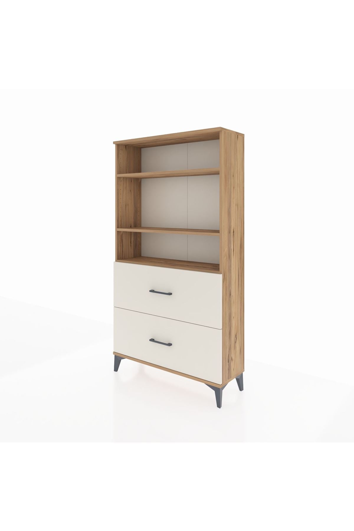 Arges Dolap 3 Raflı 2 Çekmeceli 88x30x163 Çam-Aytaşı