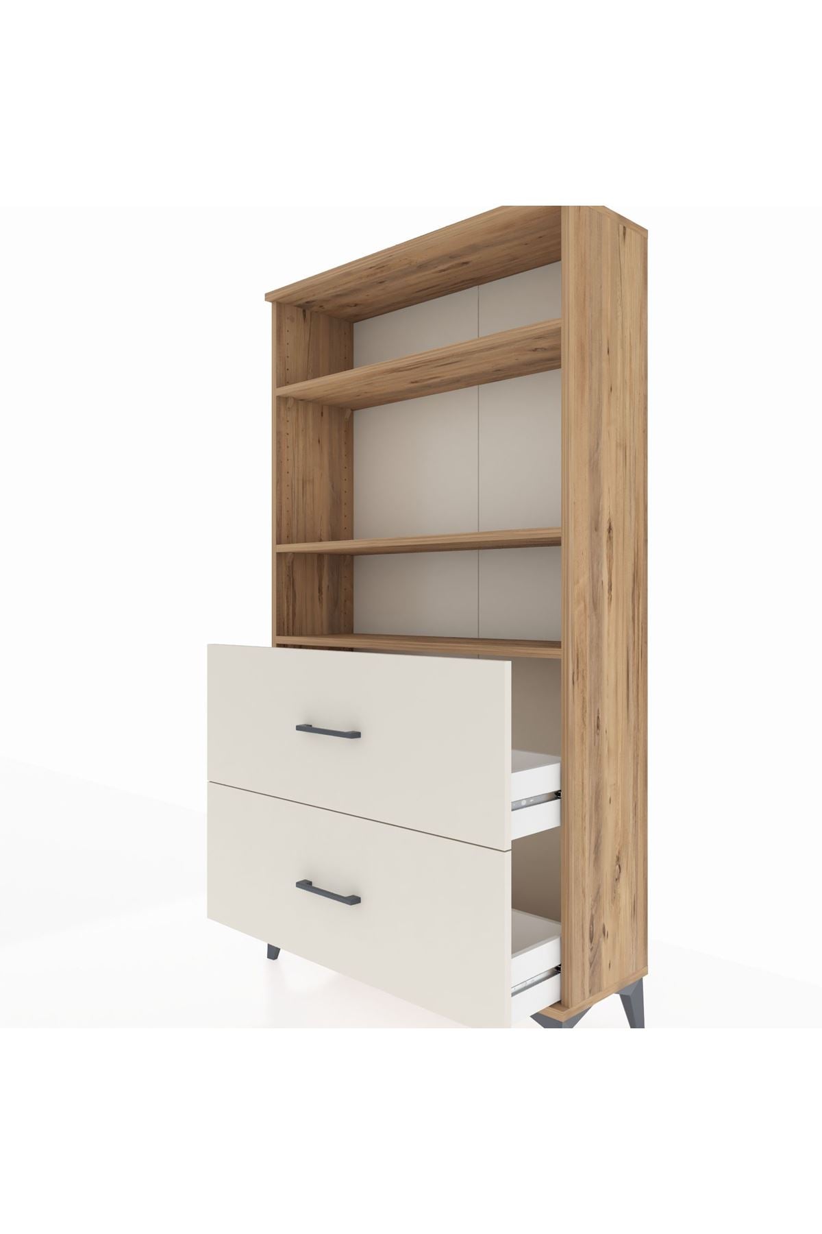 Arges Dolap 3 Raflı 2 Çekmeceli 88x30x163 Çam-Aytaşı