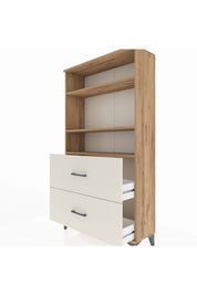 Arges Dolap 3 Raflı 2 Çekmeceli 88x30x163 Çam-Aytaşı