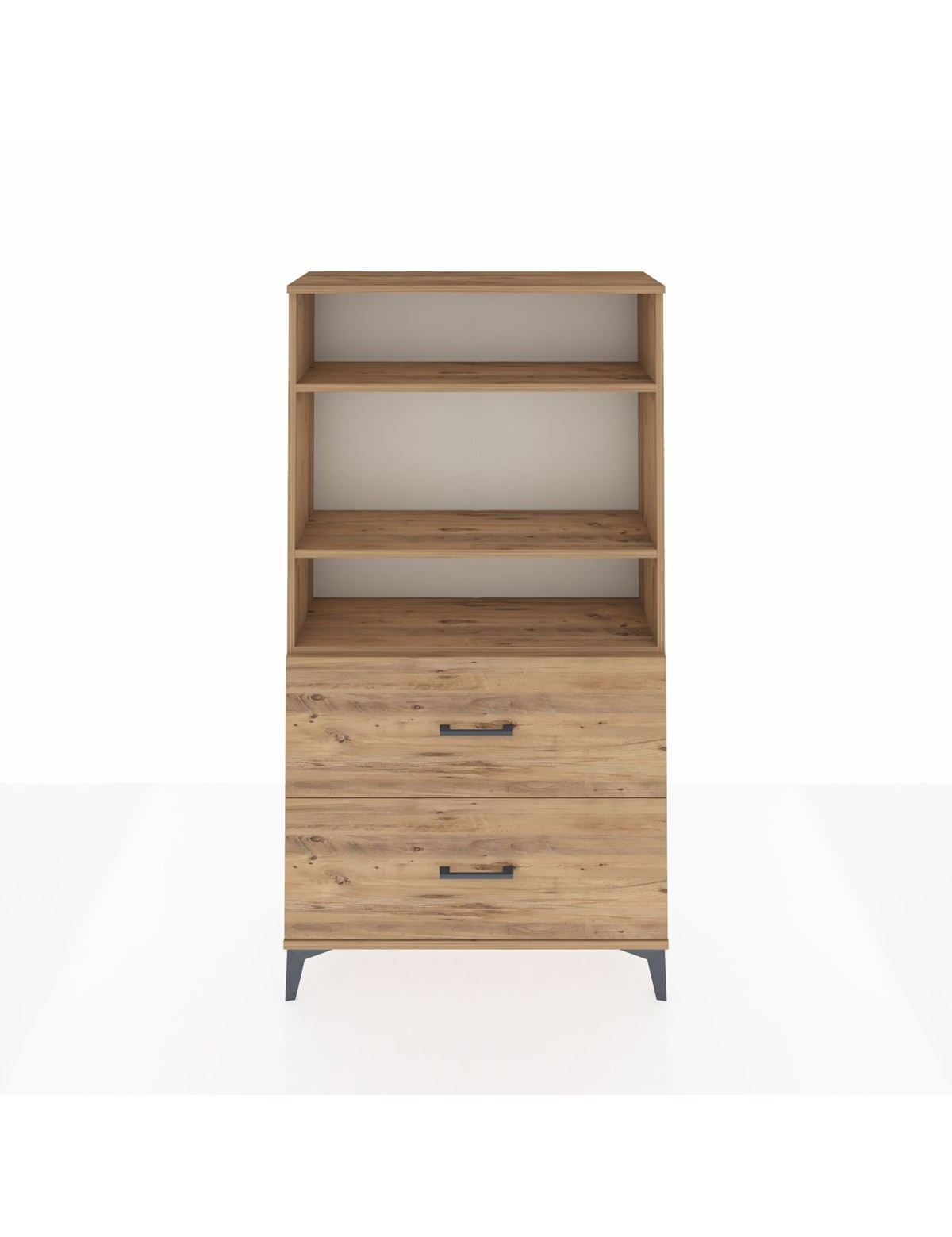 Arges Dolap 3 Raflı 2 Çekmeceli 88x30x163 Çam-Çam