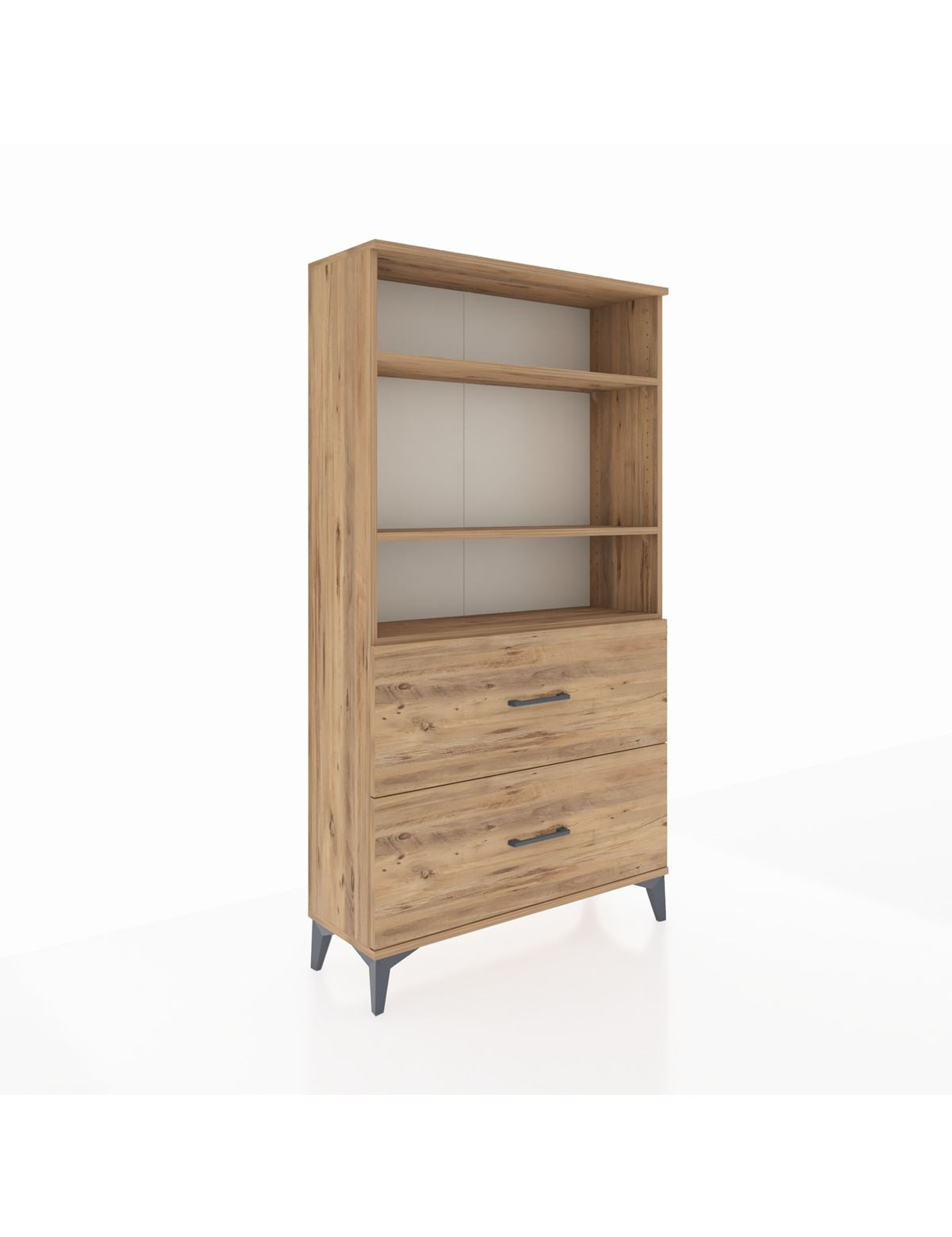 Arges Dolap 3 Raflı 2 Çekmeceli 88x30x163 Çam-Çam