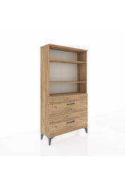 Arges Dolap 3 Raflı 2 Çekmeceli 88x30x163 Çam-Çam