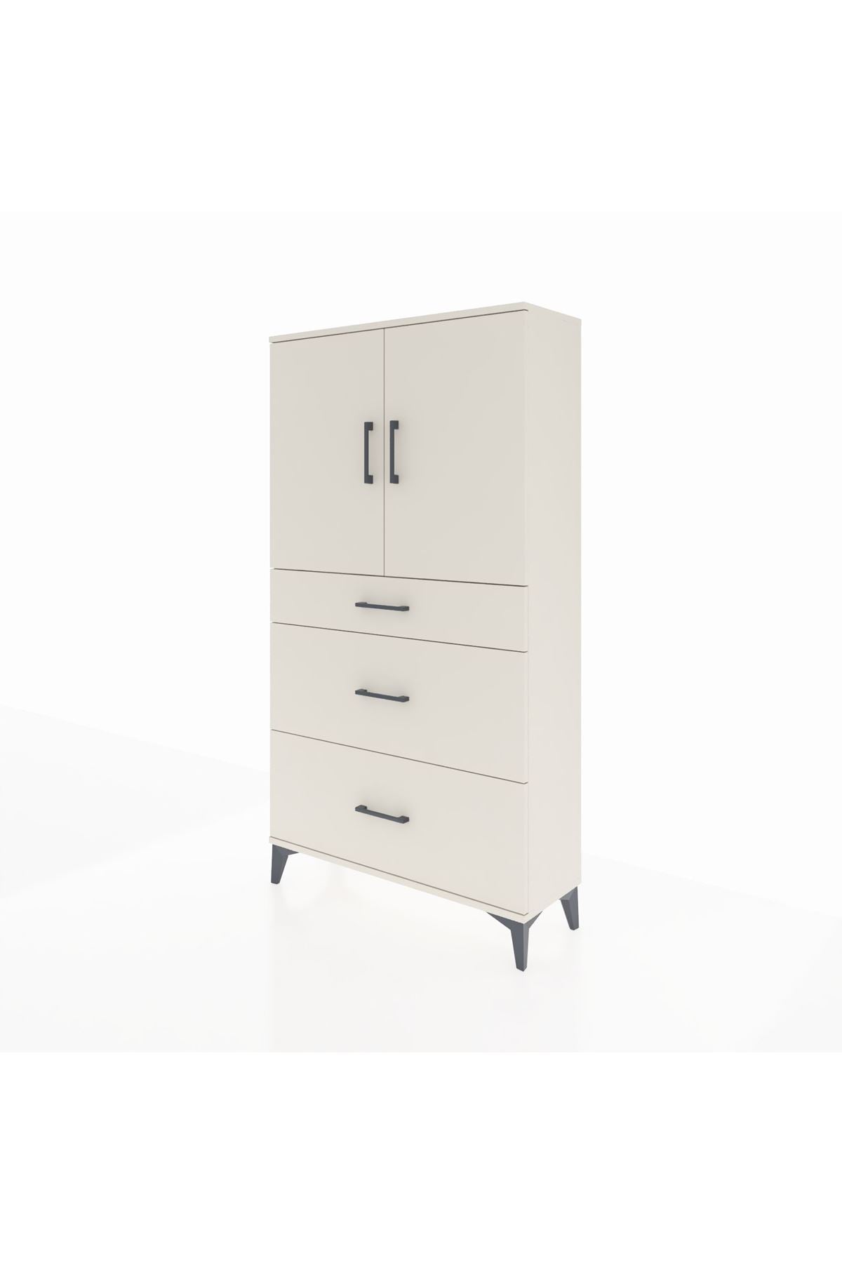 Arges Dolap 2 Raflı 3 Çekmeceli 2 Kapaklı 88x30x163 Aytaşı-Aytaşı