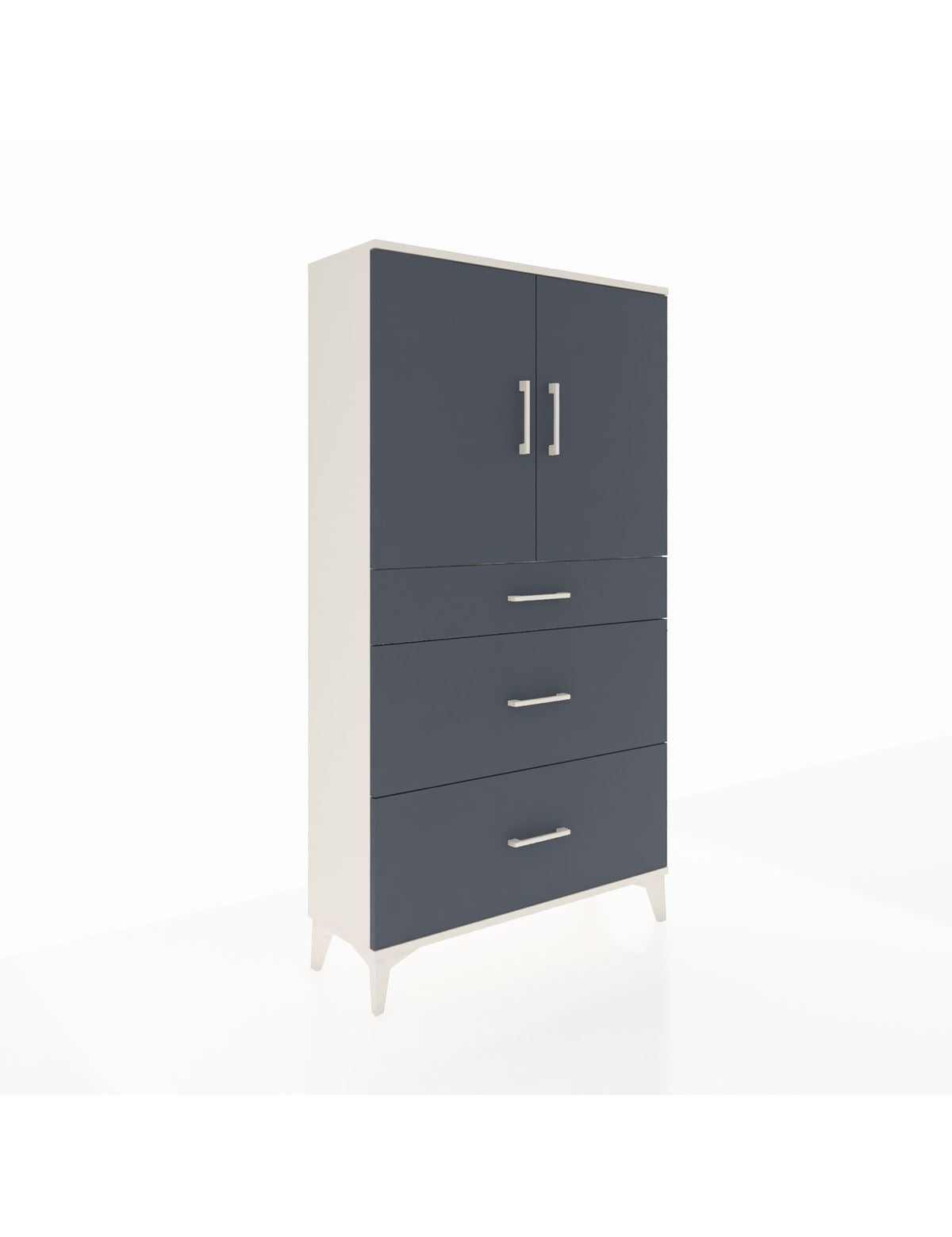 Arges Dolap 2 Raflı 3 Çekmeceli 2 Kapaklı 88x30x163 Aytaşı-Antrasit