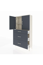 Arges Dolap 2 Raflı 3 Çekmeceli 2 Kapaklı 88x30x163 Aytaşı-Antrasit