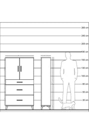 Arges Dolap 2 Raflı 3 Çekmeceli 2 Kapaklı 88x30x163 Aytaşı-Antrasit